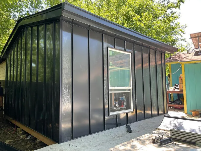 Black standing seam metal wall panels for Metal Roof Installation in Stuttgart